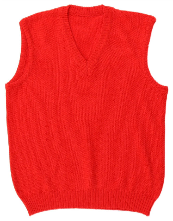 Regata feminina VINTAGE com colete UK 14 acrílico vermelho médio