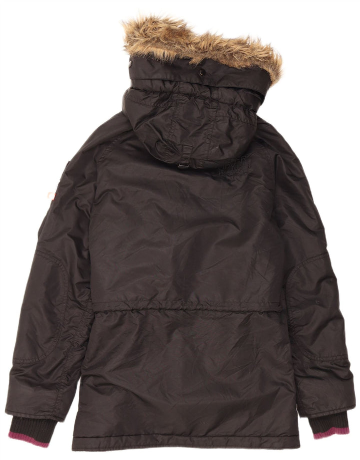 Jaqueta acolchoada com capuz masculina Superdry UK 38 médio preto nylon