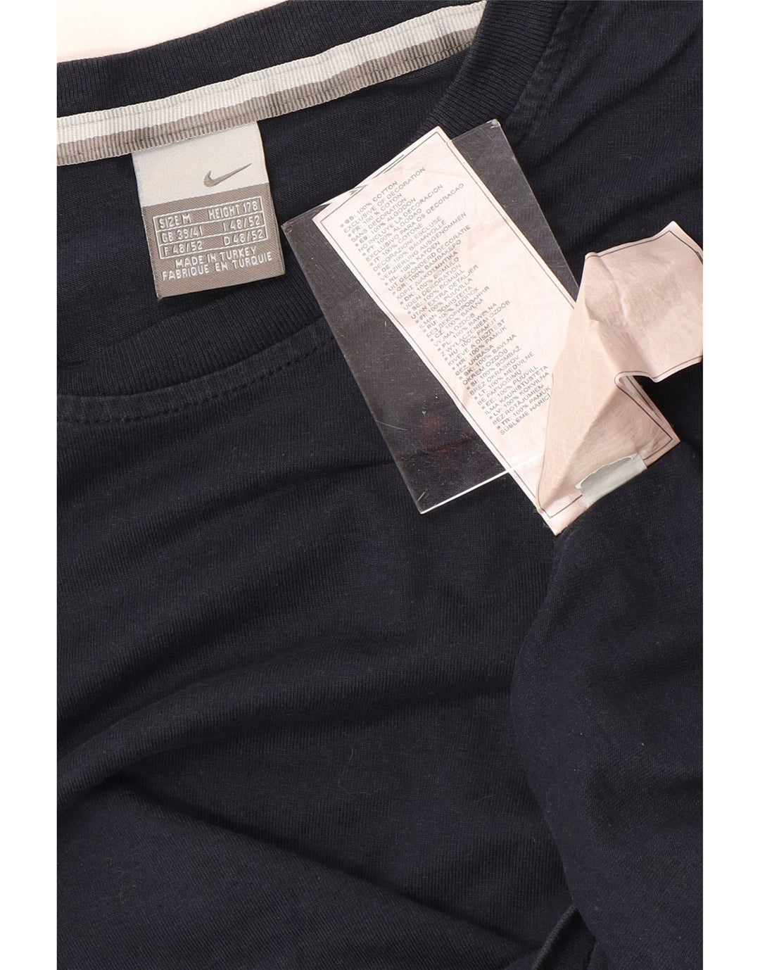 NIKE Masculino Top Manga Longa UK 39/41 Médio Azul Marinho Algodão