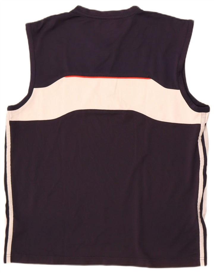 Adidas Mens Climacool Vest Top Médio Azul Marinho Colourblock Poliéster