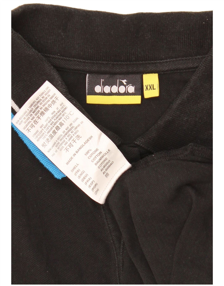 Camisa polo masculina DIADORA 2XL algodão preto