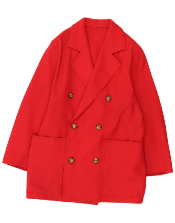 Casaco feminino oversized duplo breasted Marella UK 8 pequeno lã vermelha
