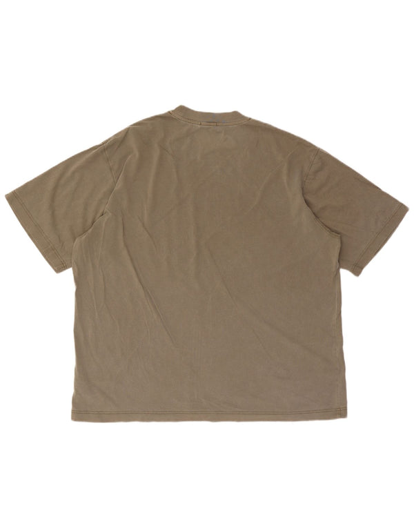 Lacoste Camiseta masculina unissex de ajuste solto tamanho superior 6 XL algodão cáqui