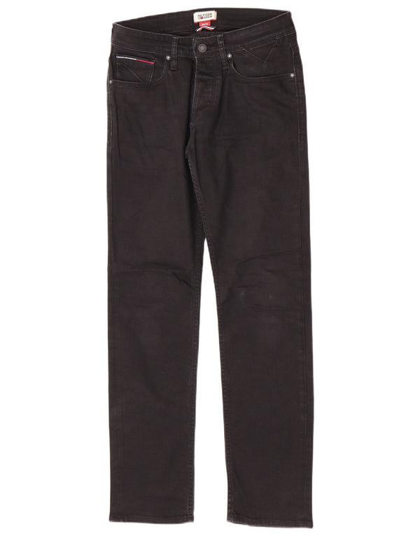 Tommy Hilfiger Masculino Slim Jeans W30 L32 Algodão Preto