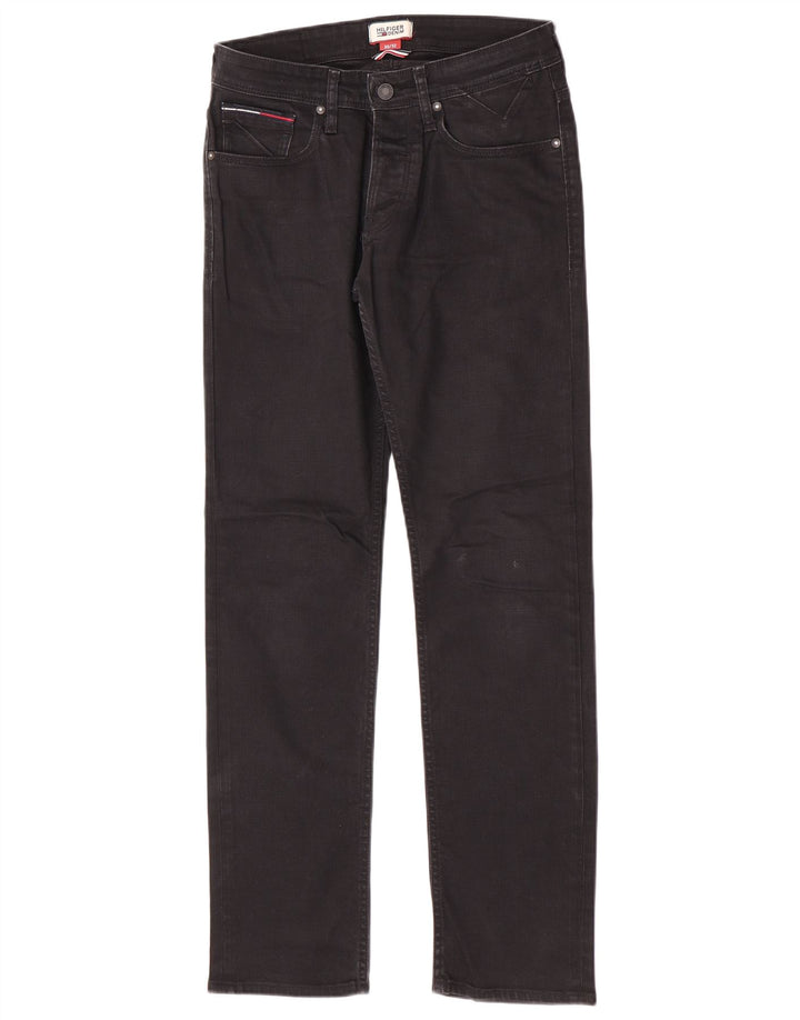 Tommy Hilfiger Masculino Slim Jeans W30 L32 Algodão Preto