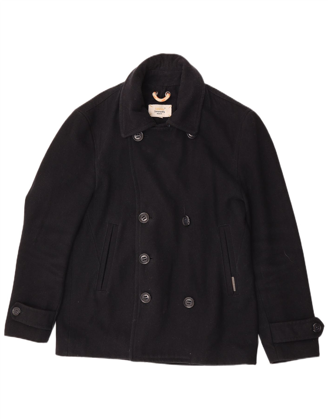 Casaco feminino Superdry Commodity Pea UK 20 2XL lã azul marinho