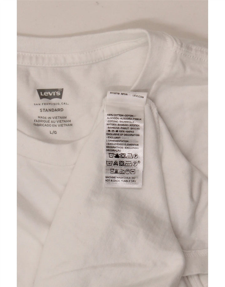 Camiseta masculina padrão Levi's Top grande de algodão branco