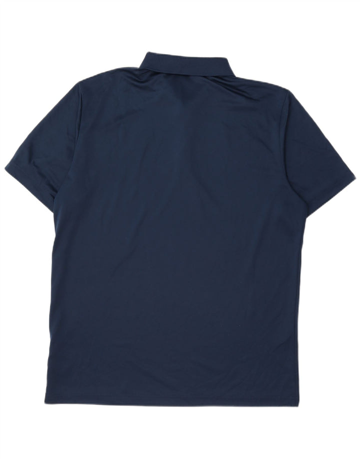 Camisa polo masculina Adidas grande poliéster azul marinho