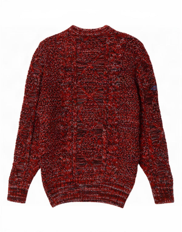 Suéter masculino Superdry com gola canoa e acrílico manchado vermelho médio