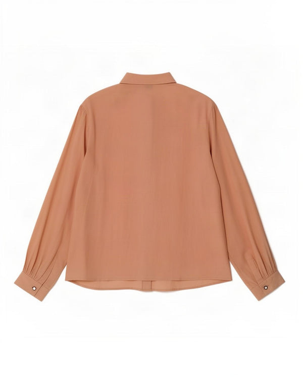 Blusa feminina vintage de manga comprida IT 52 2XL acetato rosa