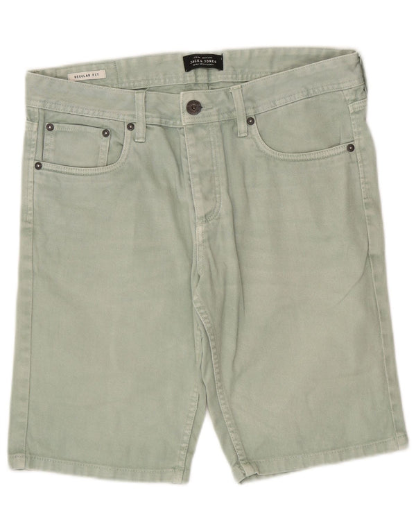 Shorts jeans masculino Jack & Jones Regular Fit médio W32 algodão verde