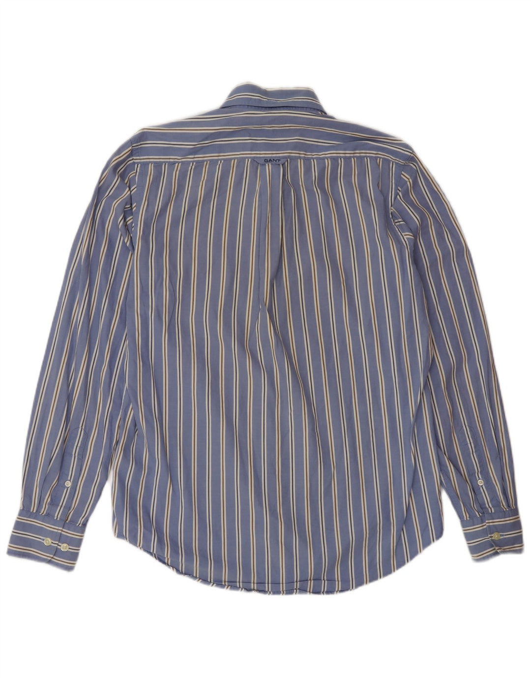 Gant Camisa masculina regular fit pequena listrada azul de algodão