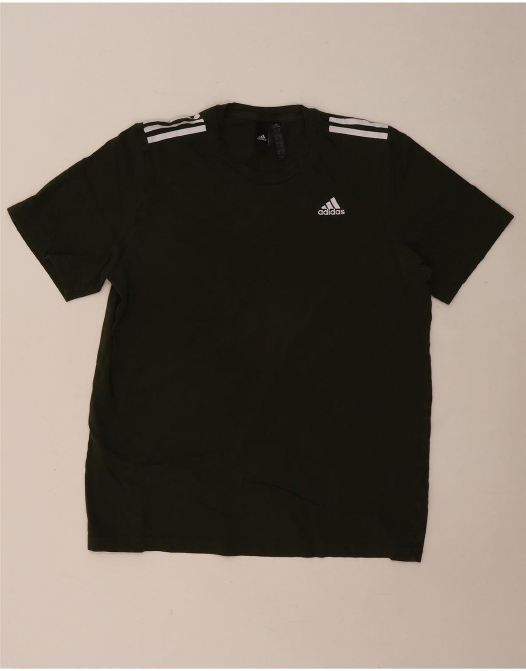 Camiseta masculina ADIDAS Top médio cáqui algodão