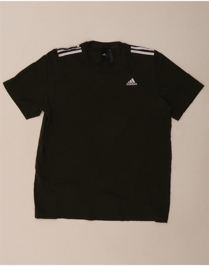 Camiseta masculina ADIDAS Top médio cáqui algodão