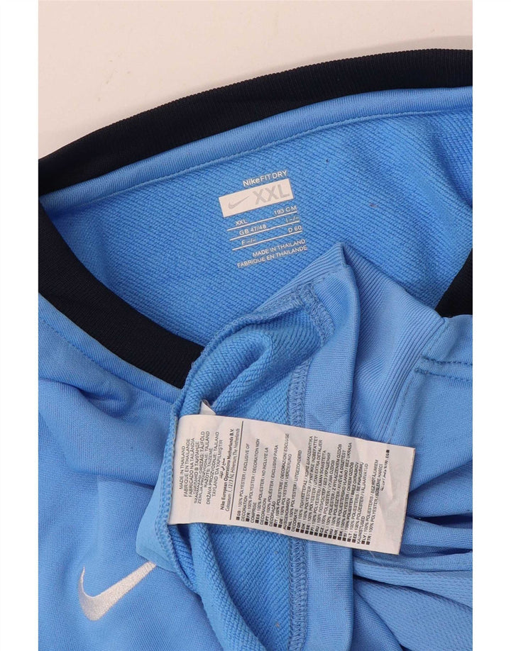 Top masculino Nike manga comprida UK 47/48 2XL azul colorblock poliéster