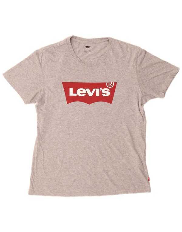 Camiseta gráfica masculina LEVI'S Top algodão cinza médio