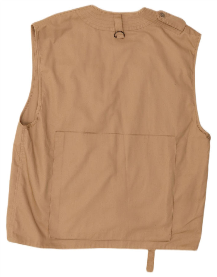 Utilitário militar masculino vintage Gilet UK 40 poliéster bege grande