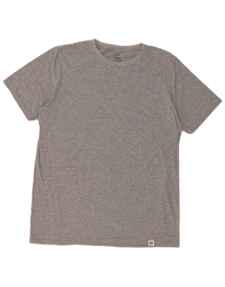 Camiseta masculina Russell Athletic algodão manchado cinza médio