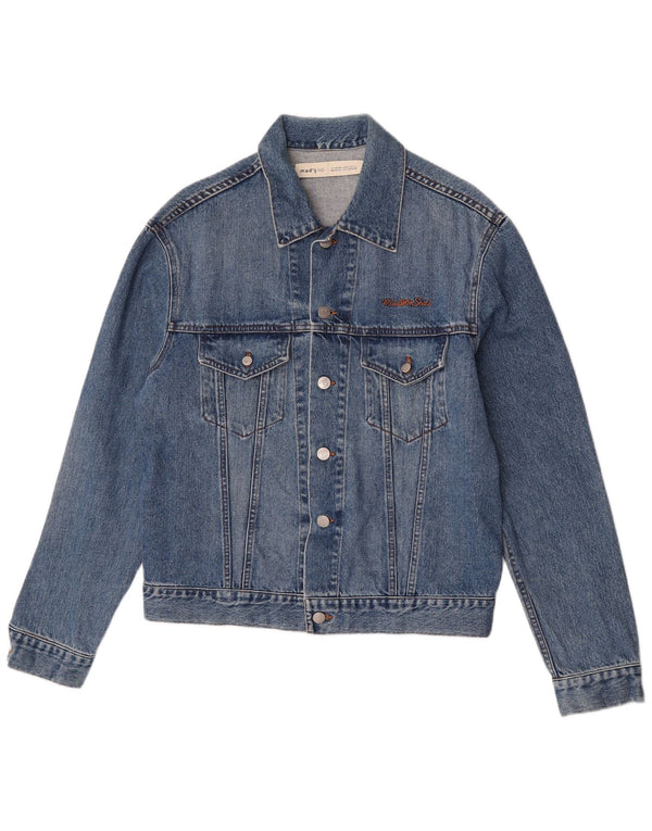 Jaqueta jeans masculina vintage UK 40 grande algodão azul
