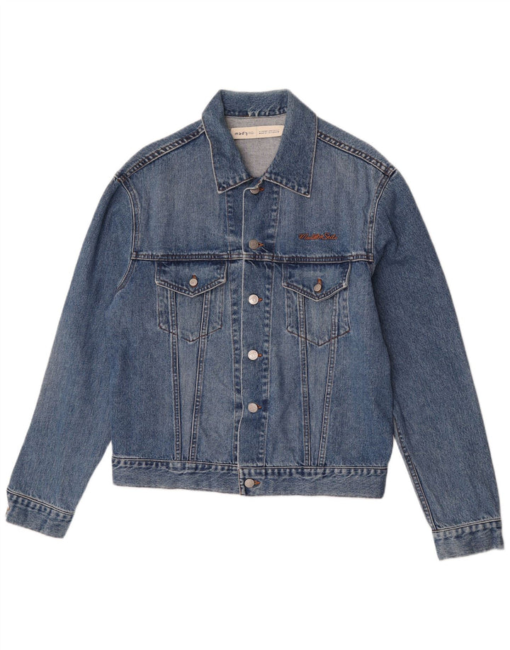 Jaqueta jeans masculina vintage UK 40 grande algodão azul