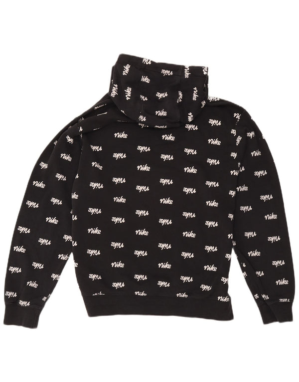 Suéter Nike masculino com capuz gráfico grande de algodão preto