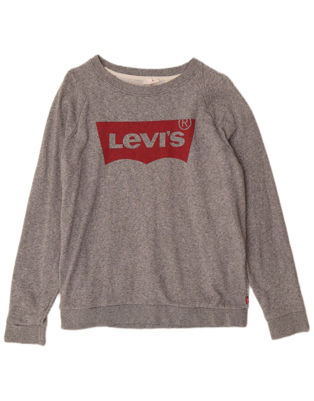Moletom gráfico feminino Levi's Jumper UK 14 algodão cinza médio
