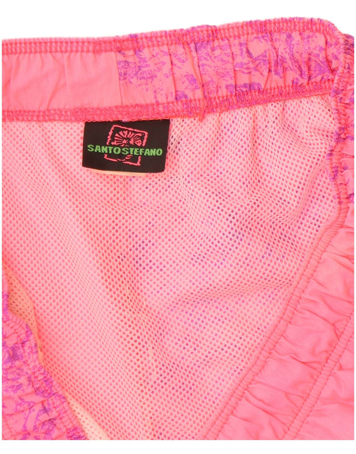Shorts de natação masculino SANTOSTEFANO gráfico IT 52 grande bloco colorido rosa