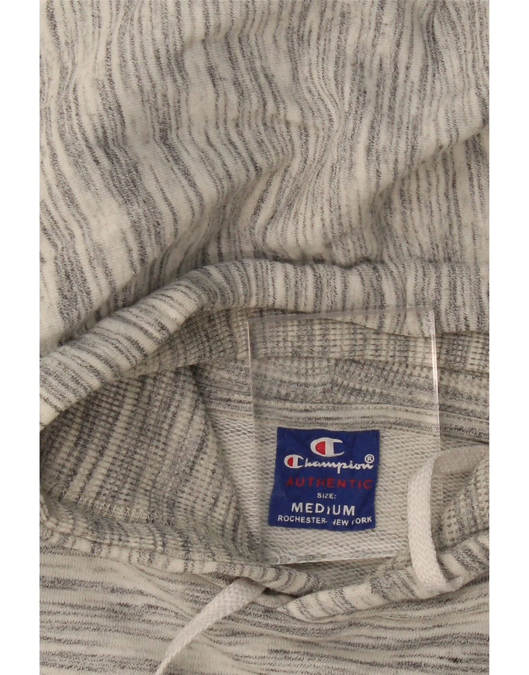 CHAMPION Suéter masculino com capuz gráfico cinza médio manchado