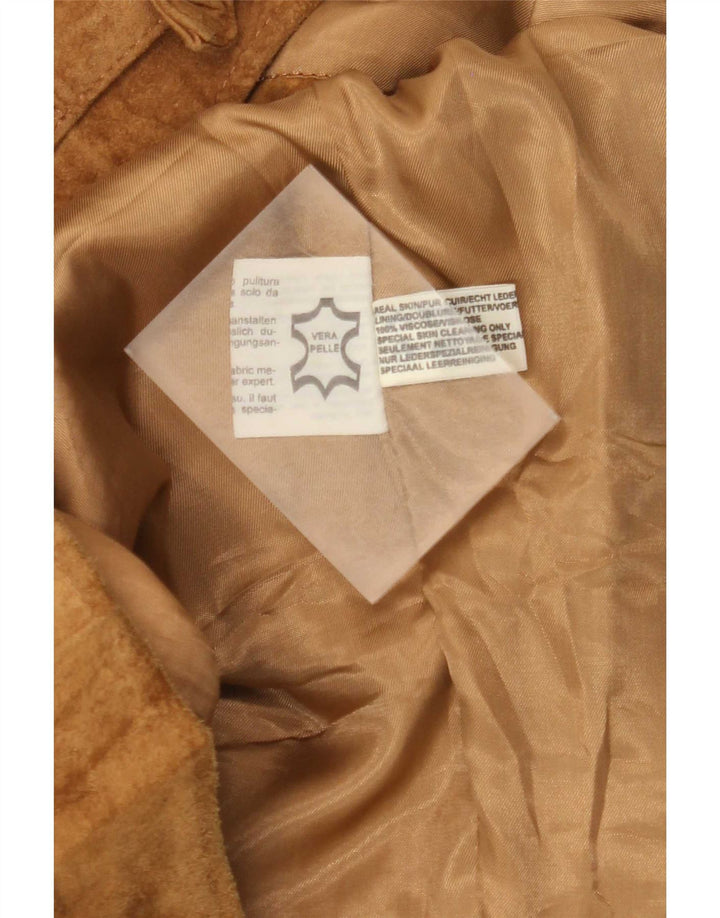 Jaqueta masculina vintage de camurça IT 50 grande couro bege