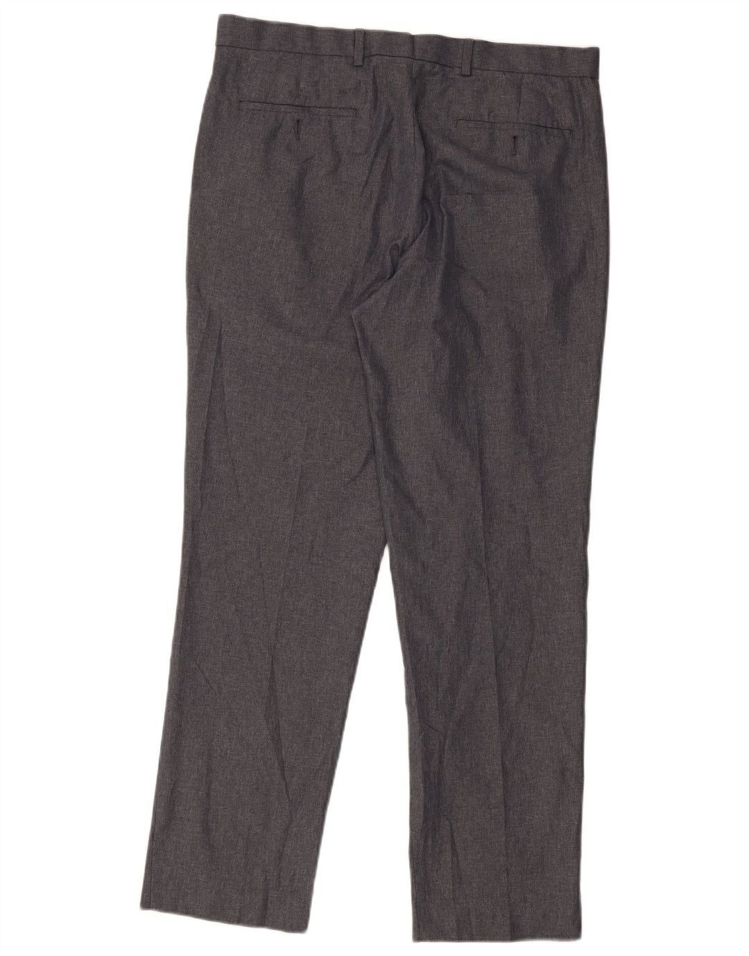 Calça chino reta masculina Marks & Spencer W36 L30 poliéster cinza