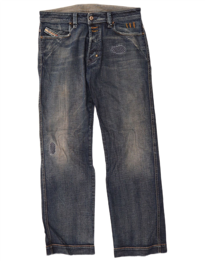 Jeans retos masculinos diesel desgastados W31 L32 algodão azul