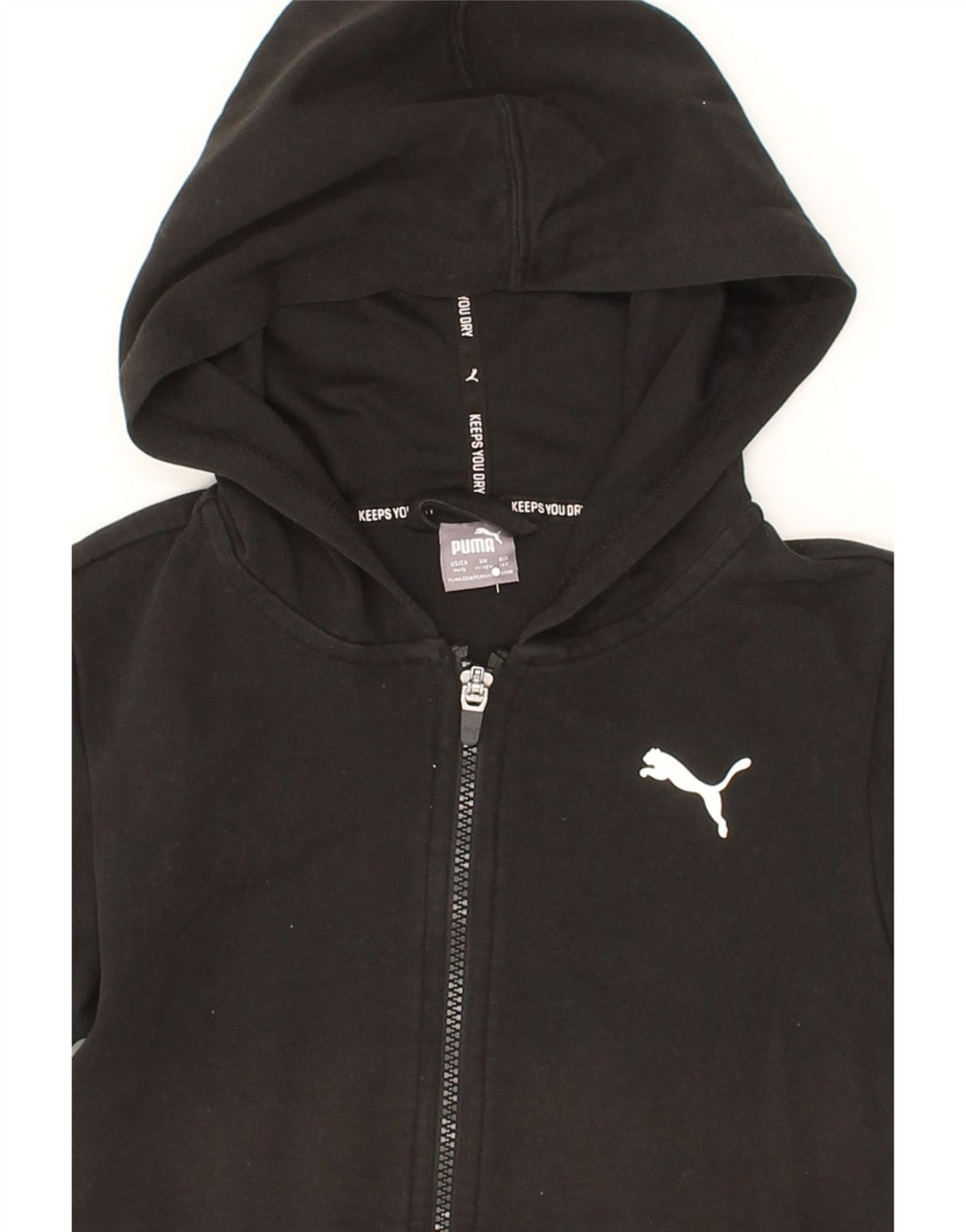 PUMA Boys Graphic Zip Hoodie Sweater 11-12 Years Large  Black Cotton Vintage Puma and Second-Hand Puma from Messina Hembry 