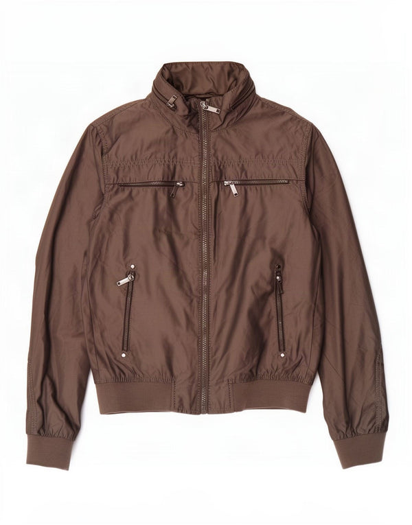 Jaqueta bomber masculina Zara com capuz UK 40 grande cinza