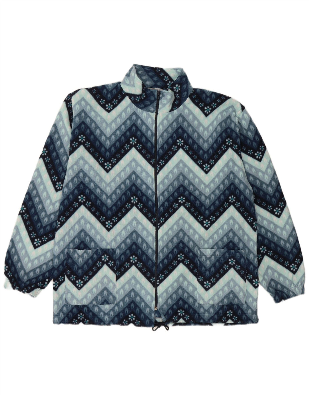 Jaqueta de lã masculina vintage UK 40 grande azul geométrica