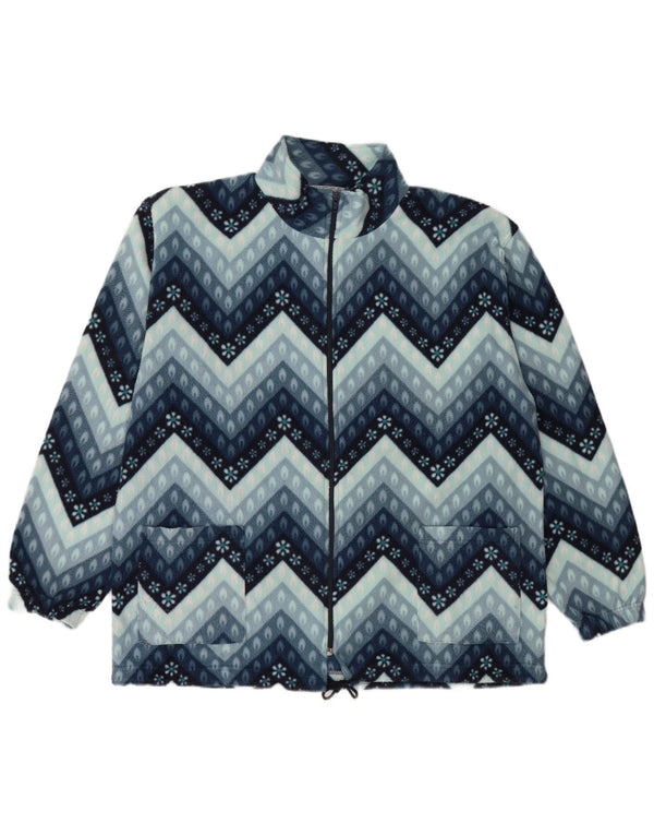 Jaqueta de lã masculina vintage UK 40 grande azul geométrica