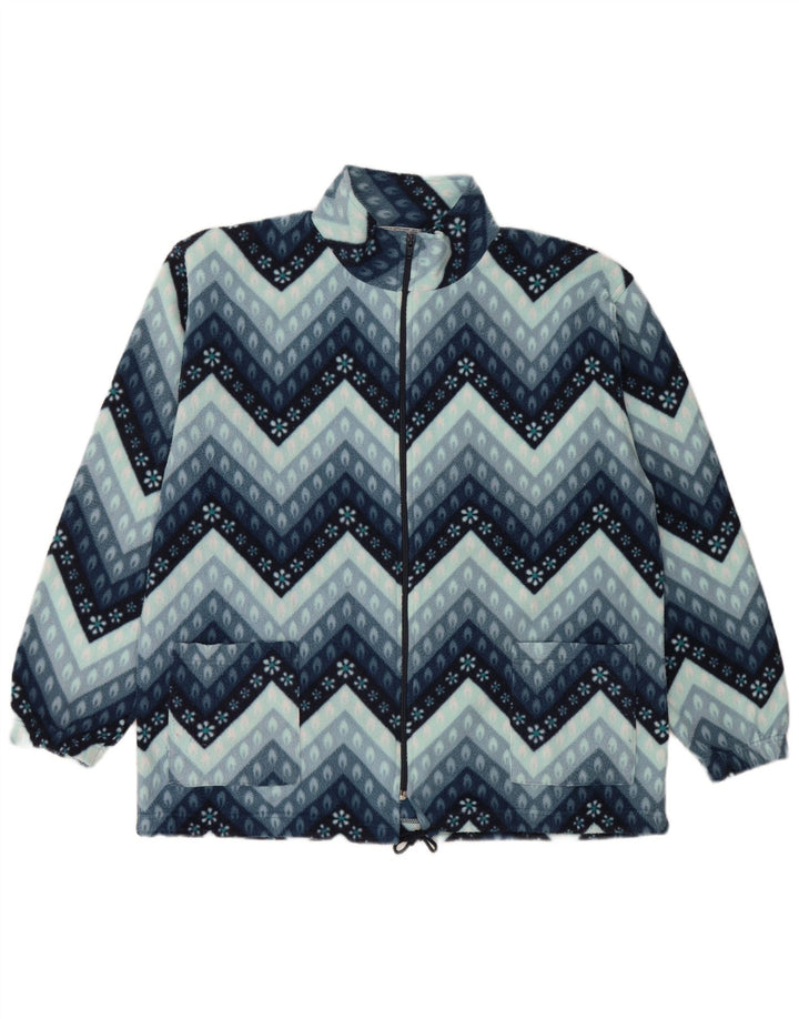 Jaqueta de lã masculina vintage UK 40 grande azul geométrica