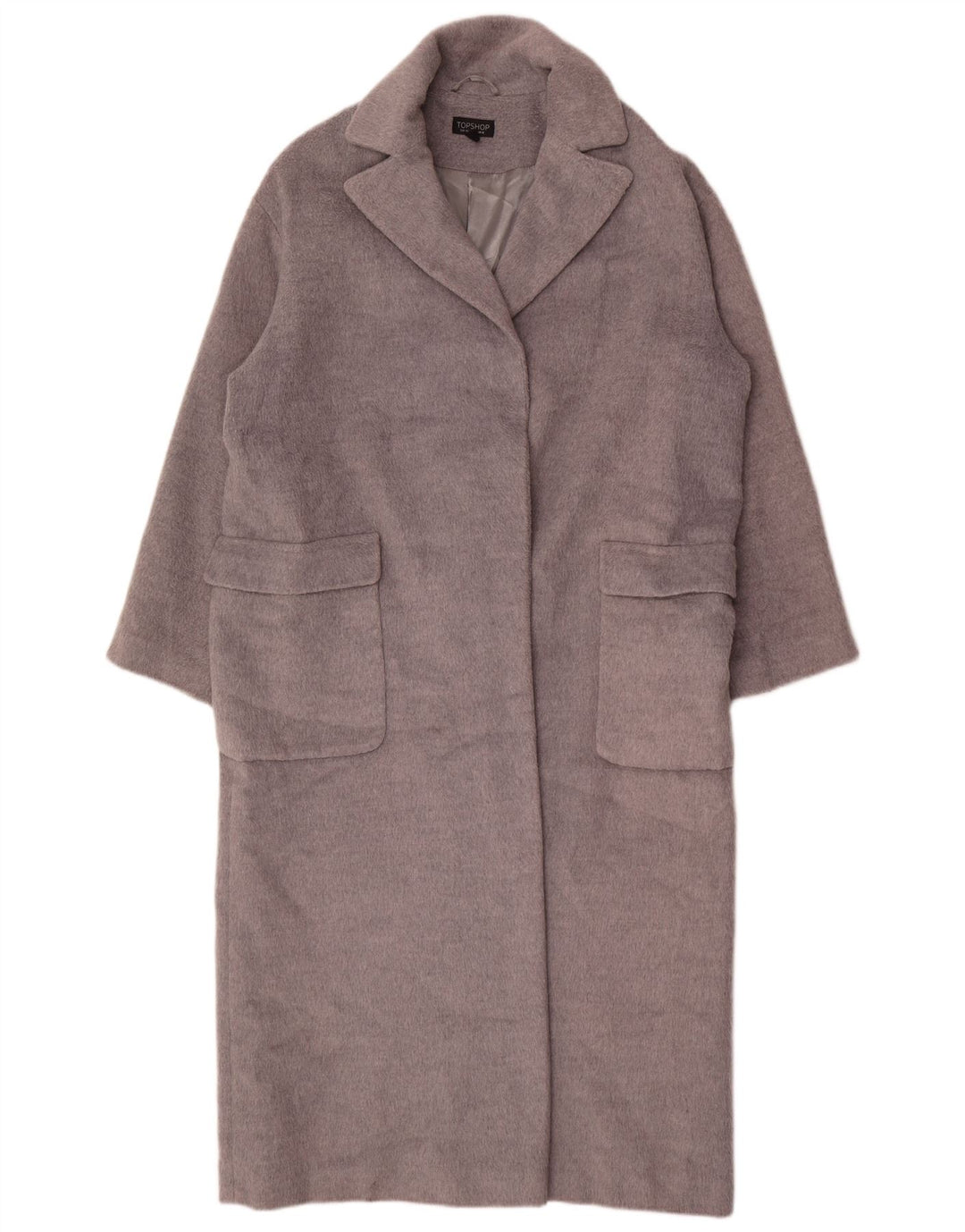 Sobretudo oversized feminino Topshop UK 12 poliéster cinza médio