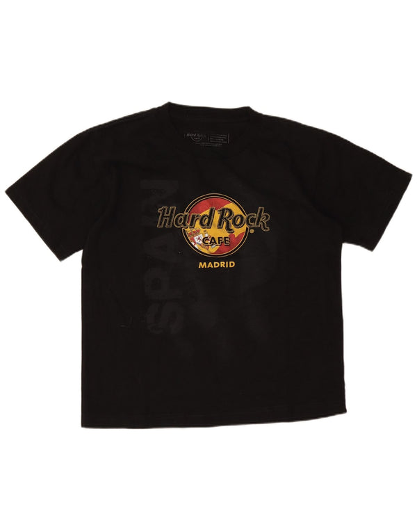 Camiseta gráfica Hard Rock Cafe Boys Madrid Top 11-12 anos pequeno preto