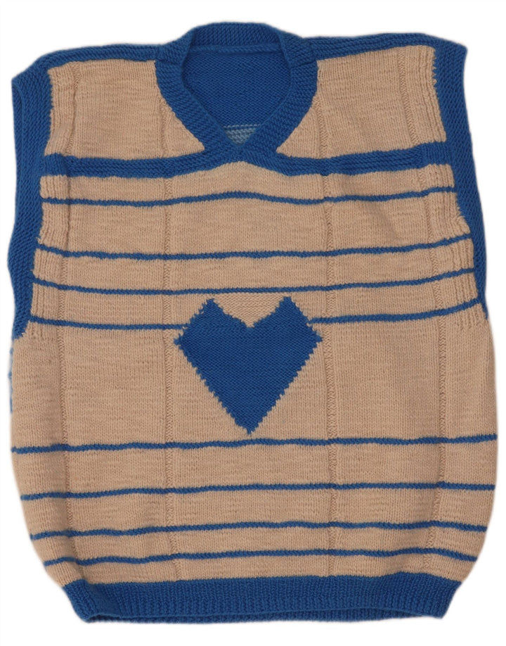Colete masculino vintage regata médio bege listrado