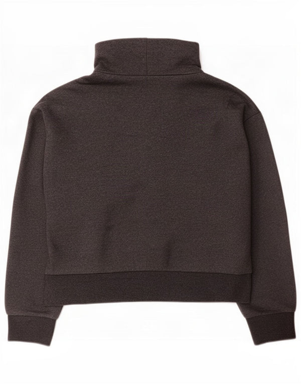 Zara Womens Crop Oversized Moletom Jumper UK 18 XL Cinza Algodão