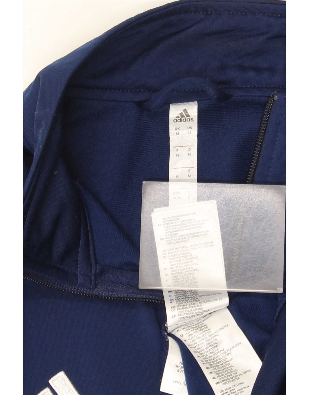 Adidas Mens Tracksuit Top Jacket Médio Azul Marinho Poliéster
