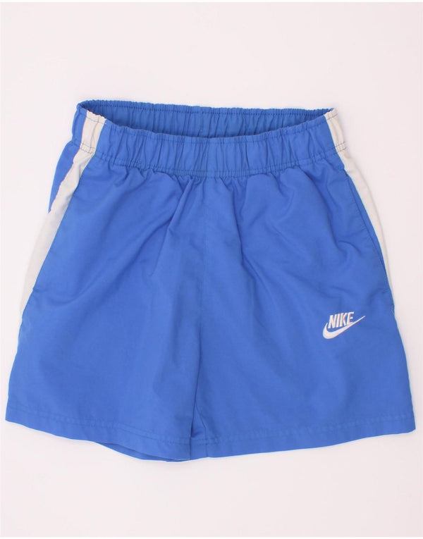 Shorts esportivos Nike Boys 12-13 anos grande bloco colorido azul