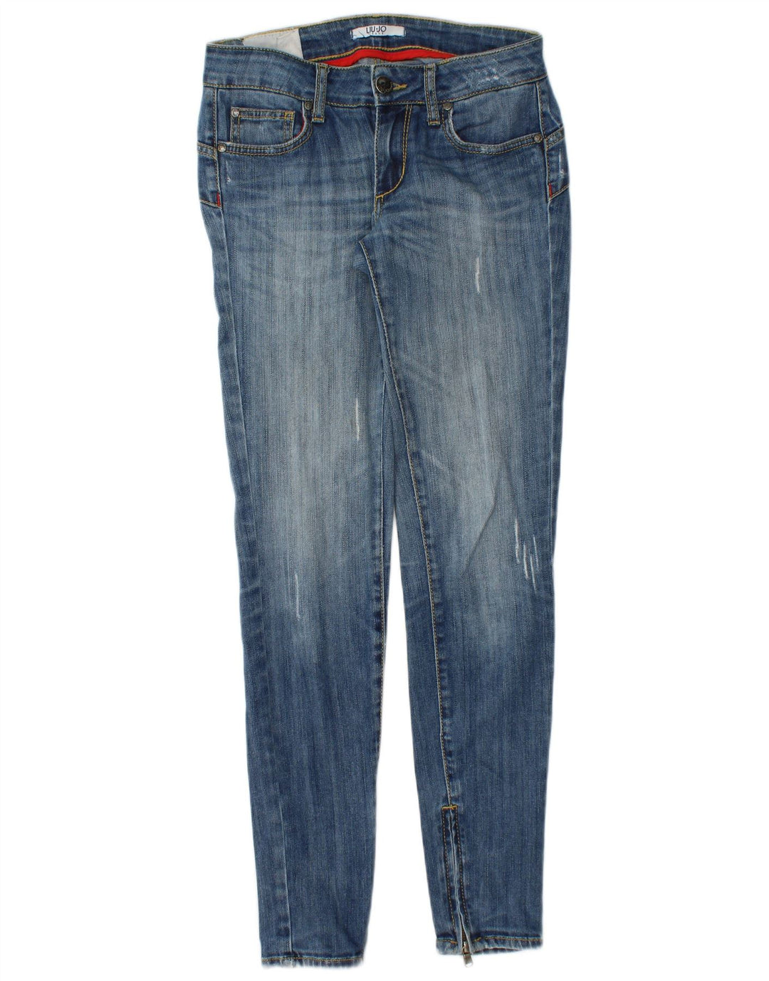 LIU JO Calça jeans skinny feminina desgastada W26 L30 azul