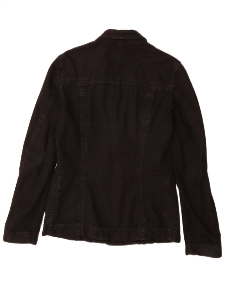 Jaqueta blazer feminina Calvin Klein Jeans com 2 botões Reino Unido 14 grande algodão preto