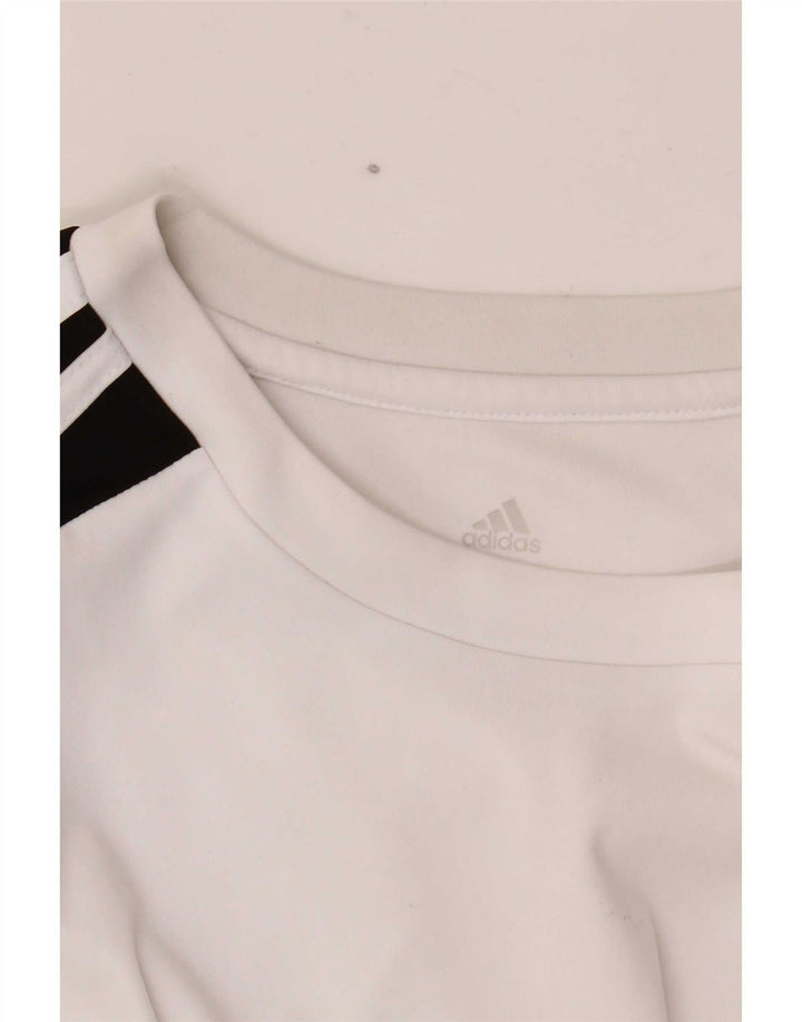 Adidas Mens Aeroready Camiseta Top Médio Branco Colourblock Poliéster