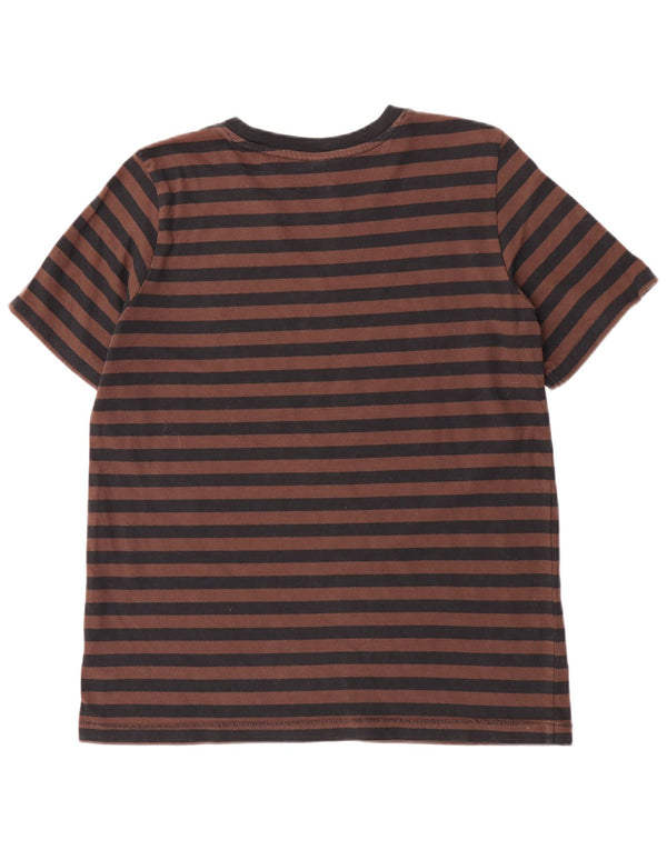 Camiseta masculina G-Star Top grande de algodão listrado marrom