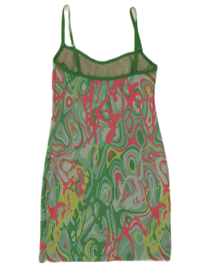 Vestido feminino Zara com bainha com padrão abstrato Reino Unido 8 pequeno multicolorido