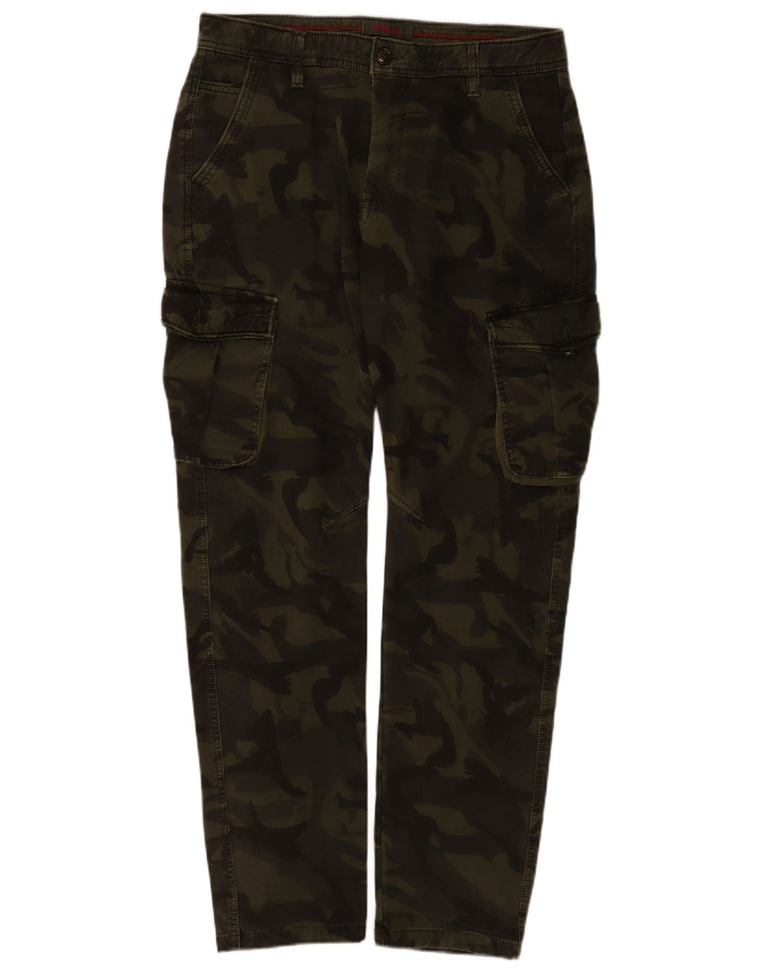 Calças cargo slim masculinas Forex W32 L32 camuflagem cáqui