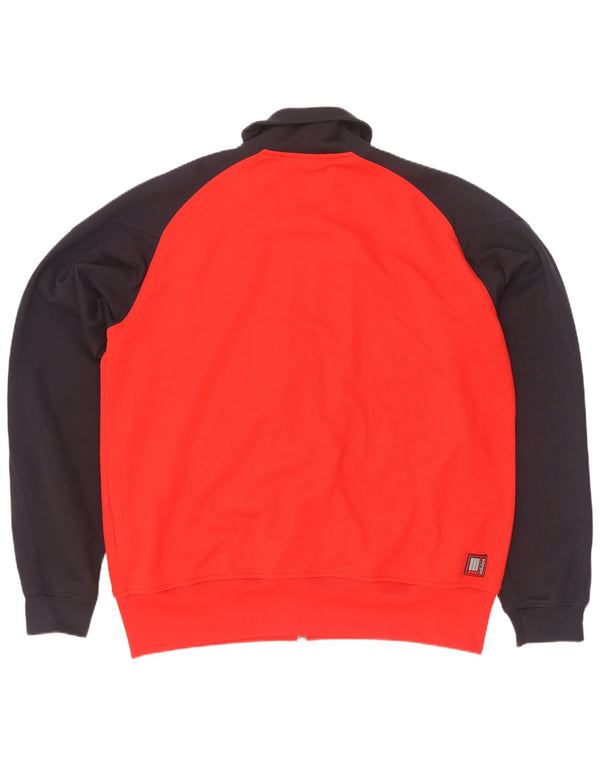 Adidas Mens Graphic Tracksuit Top Jacket 2XL Vermelho Colorblock Algodão