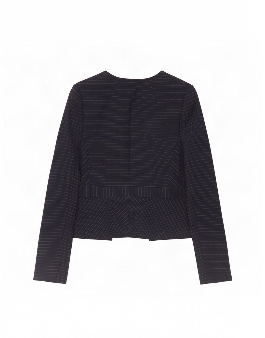 Jaqueta blazer aberta feminina Hobbs Reino Unido 8 poliéster listrado azul marinho pequeno